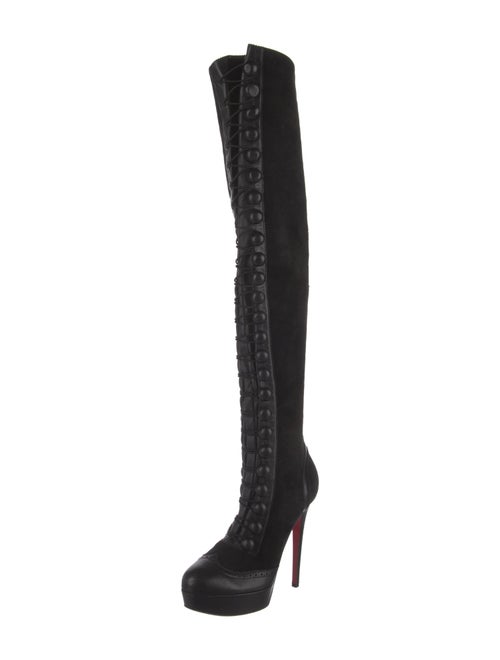 Christian Louboutin Suede Lace-Up Boots