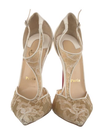 Christian Louboutin Salonu 120 Lace T-Strap Pumps