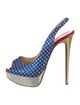 Christian Louboutin Polka Dot Print Glitter Accents Slingback Pumps