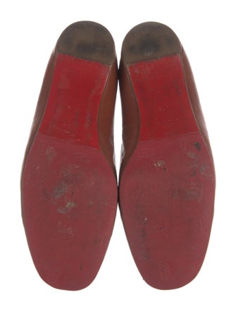 Christian Louboutin Leather Bow Accents Ballet Flats