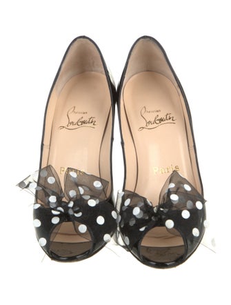 Christian Louboutin Patent Leather Bow Accents Pumps
