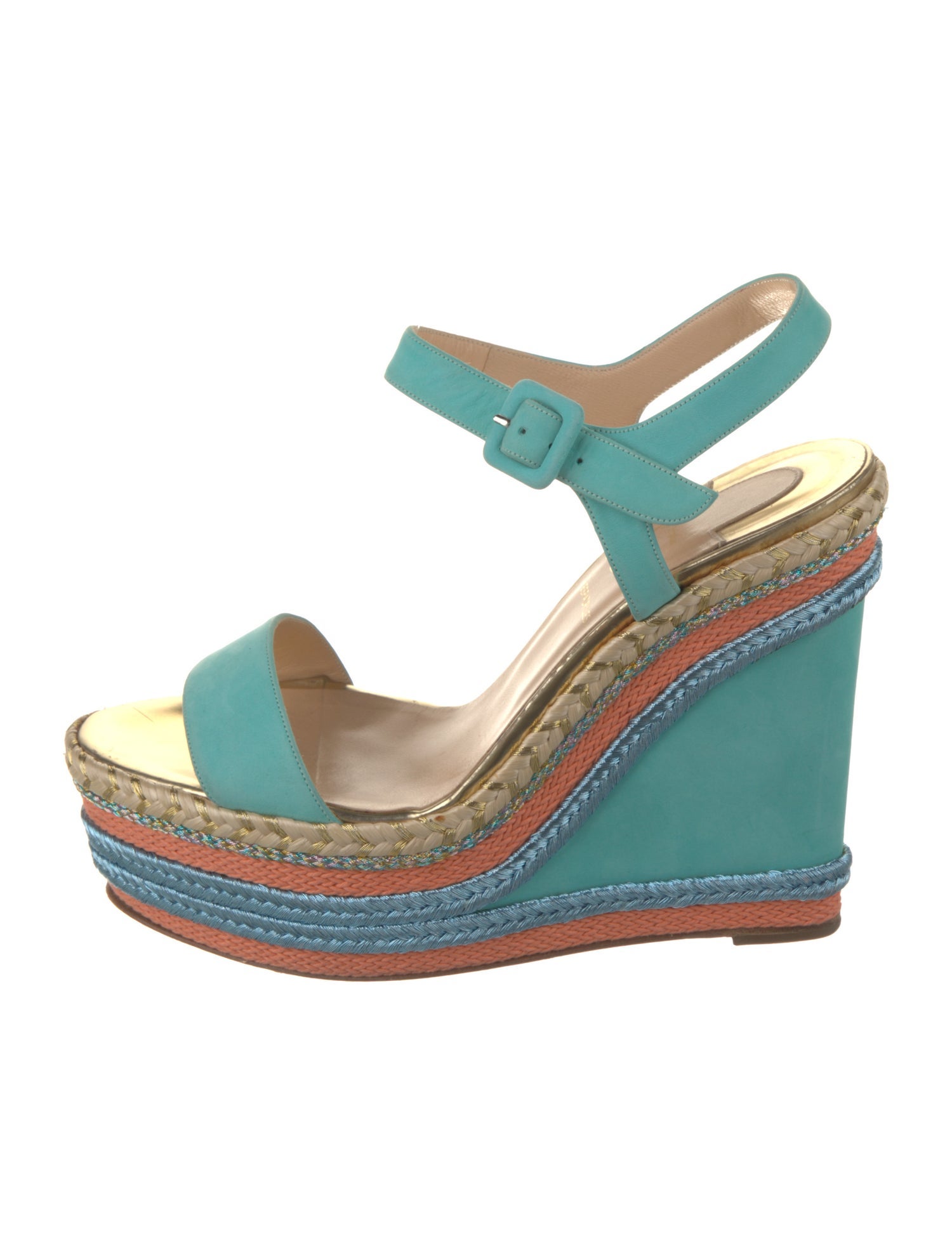 Christian Louboutin Leather Colorblock Pattern Espadrilles