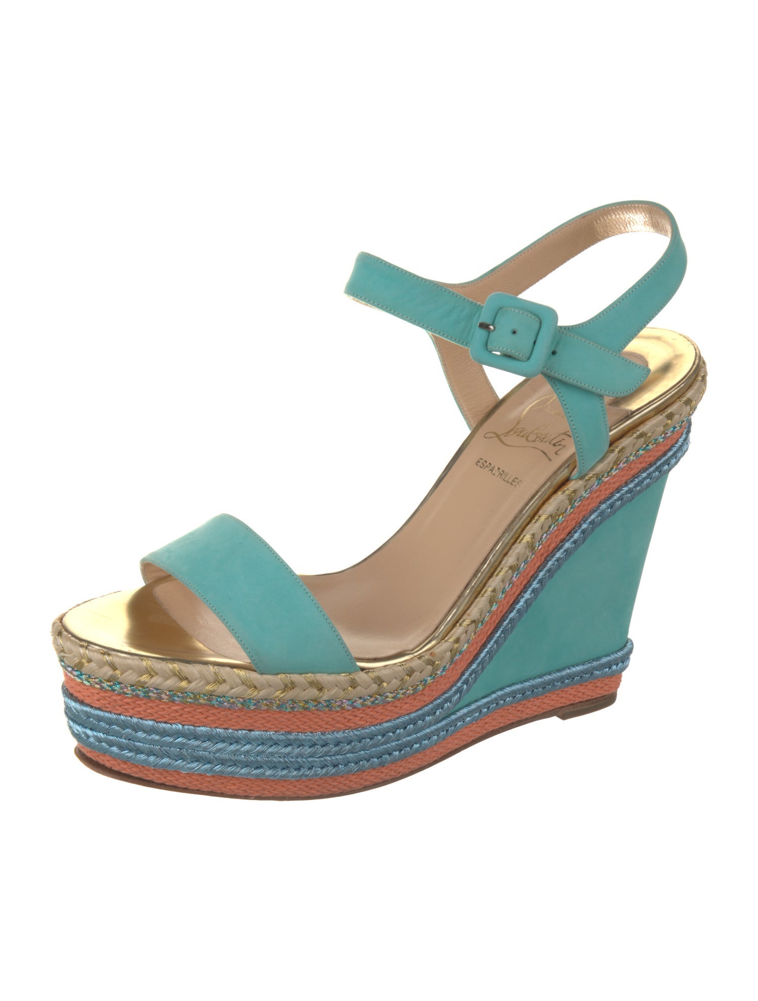 Christian Louboutin Leather Colorblock Pattern Espadrilles