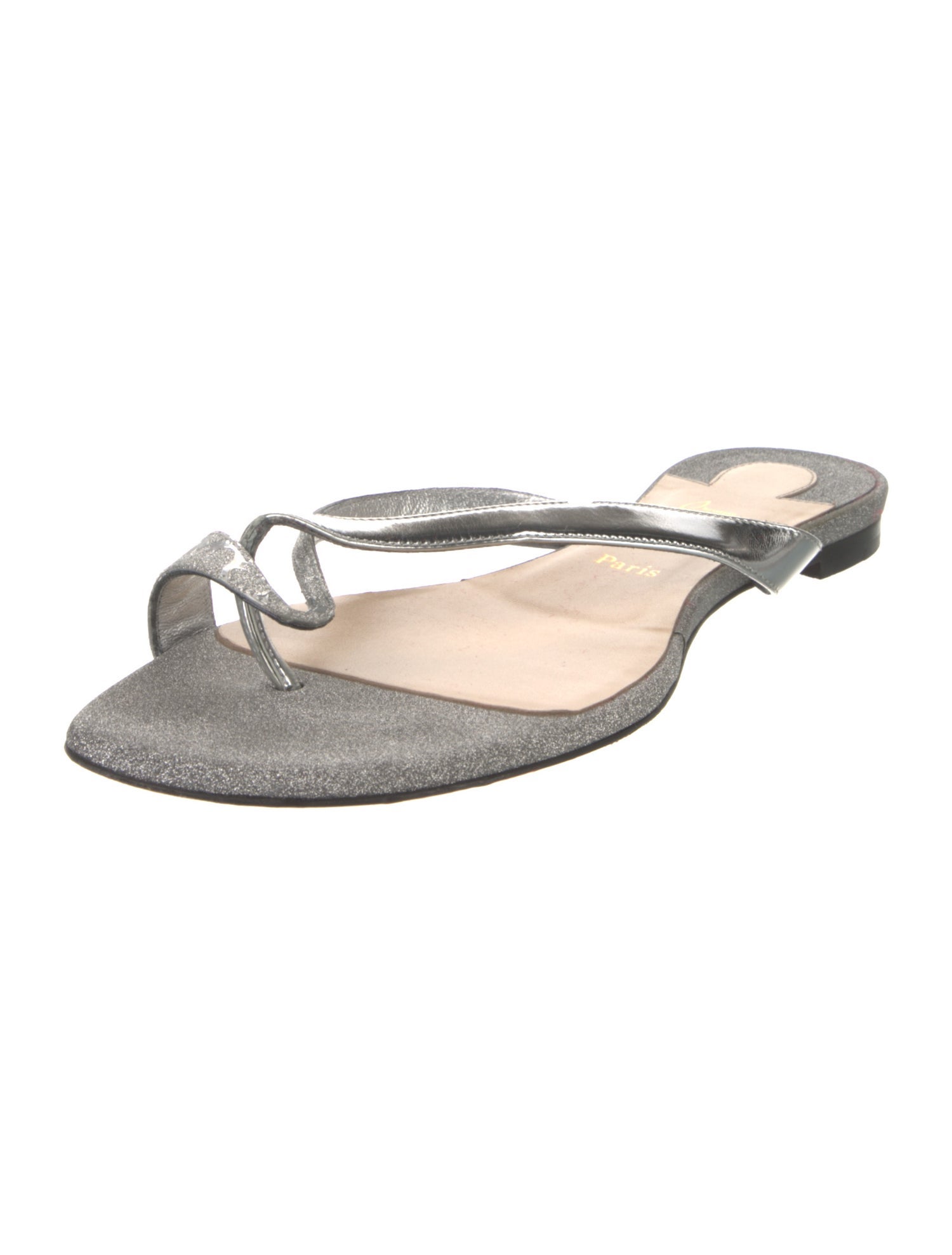 Christian Louboutin Glitter Glitter Accents Flip Flops