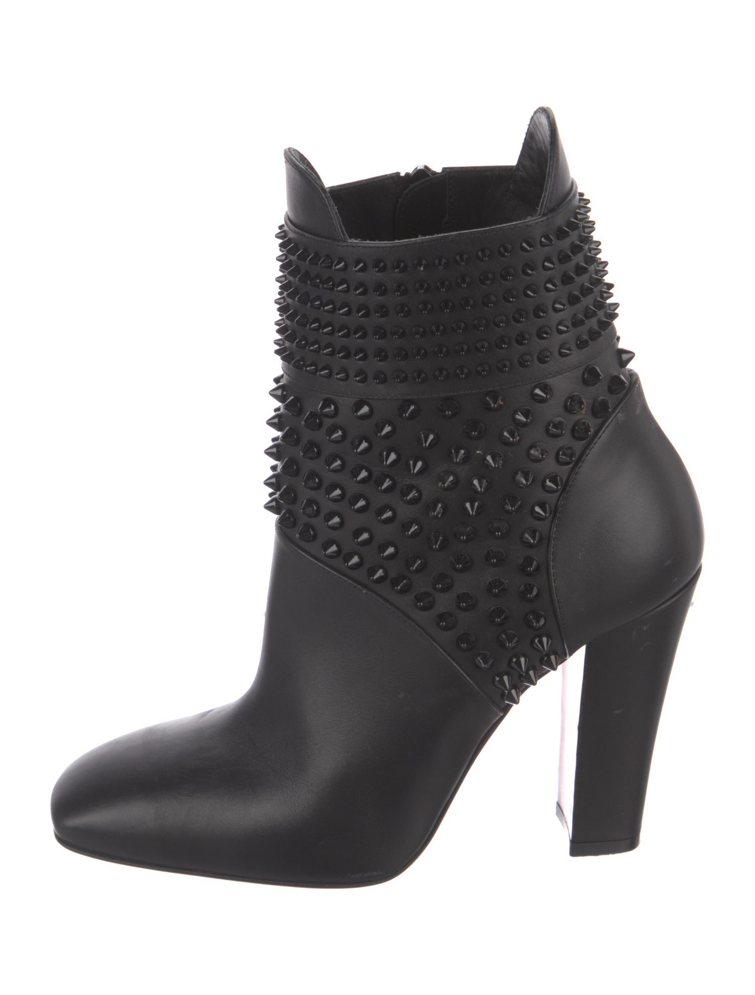Christian Louboutin Spike Accents Leather Boots