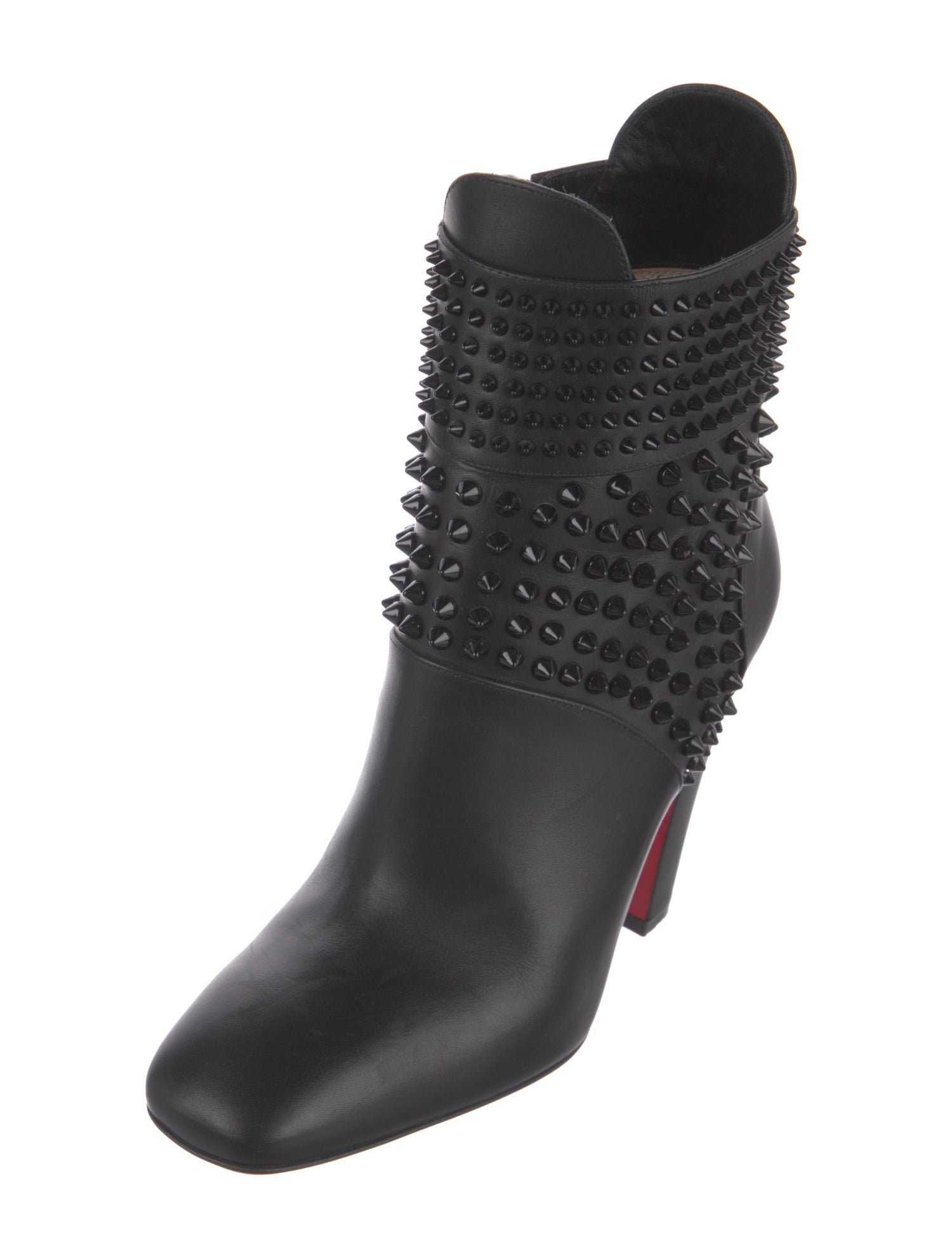 Christian Louboutin Spike Accents Leather Boots