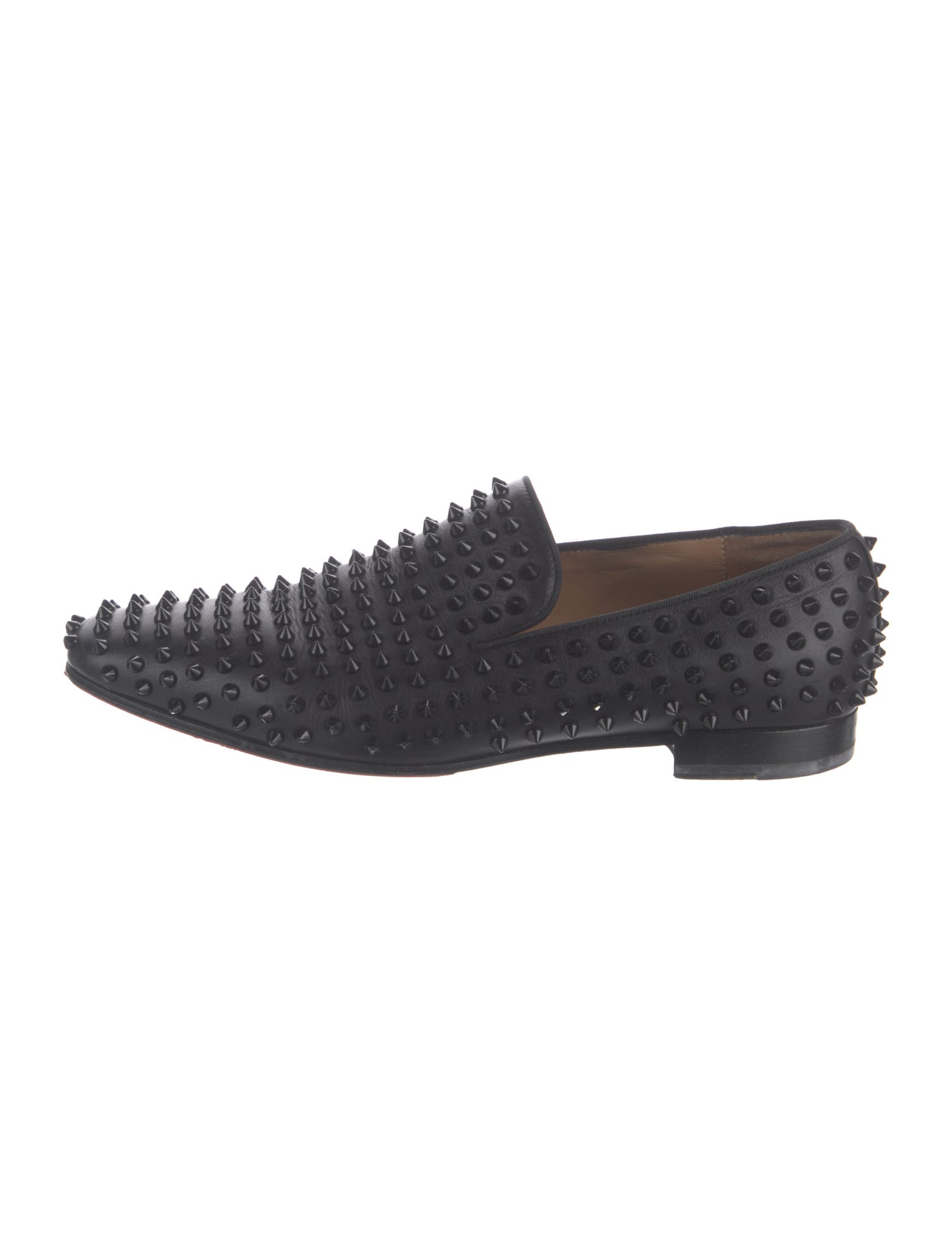 Christian Louboutin Spike Accents Leather Loafers