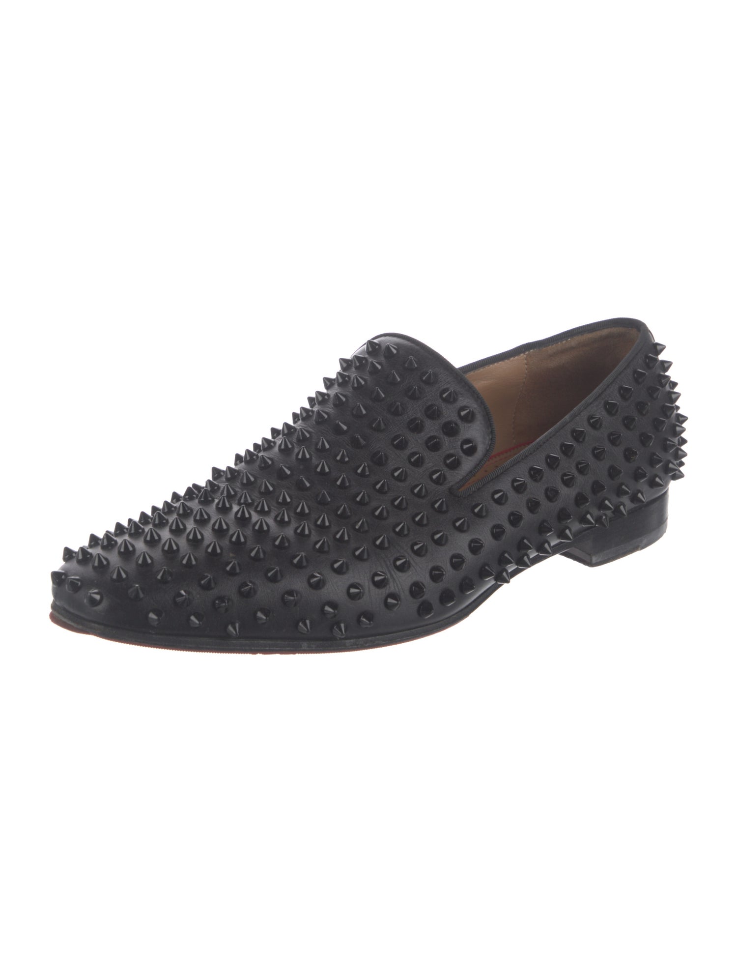 Christian Louboutin Spike Accents Leather Loafers