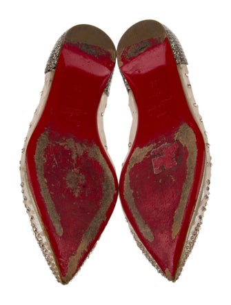 Christian Louboutin Mesh Crystal Embellishments Ballet Flats