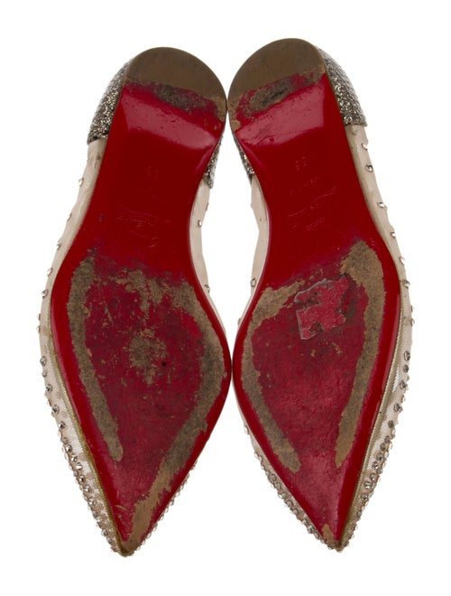 Christian Louboutin Mesh Crystal Embellishments Ballet Flats