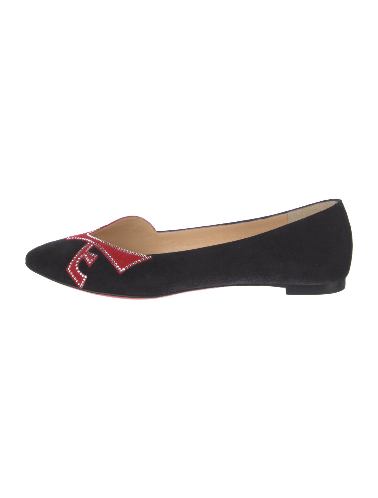 Christian Louboutin Suede Crystal Embellishments Flats