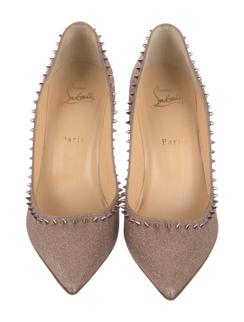 Christian Louboutin Spike Accents Glitter Pumps