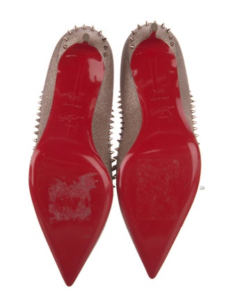 Christian Louboutin Spike Accents Glitter Pumps