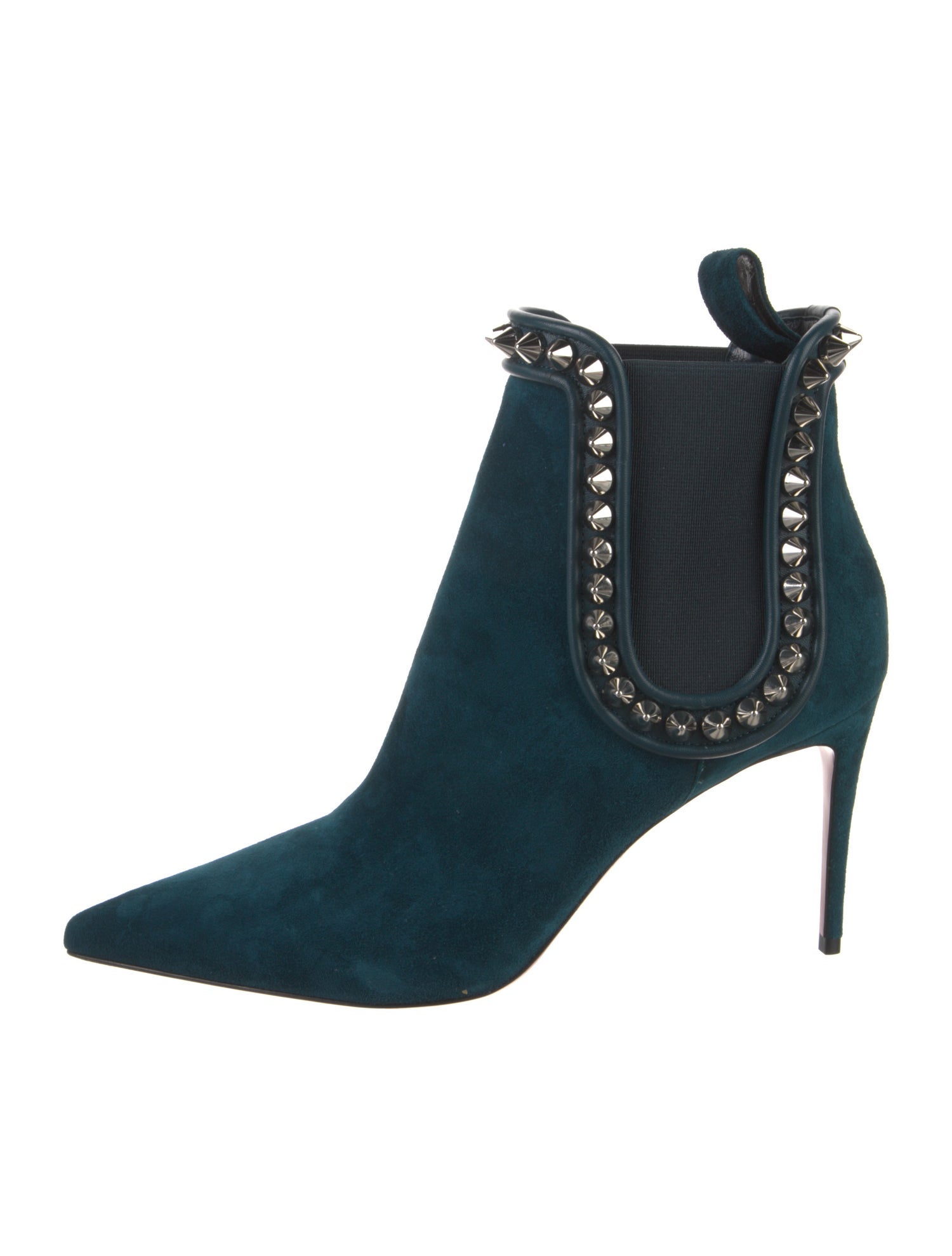 Christian Louboutin Spike Accents Suede Chelsea Boots