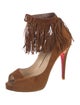 Christian Louboutin Suede Fringe Trim Accent Pumps
