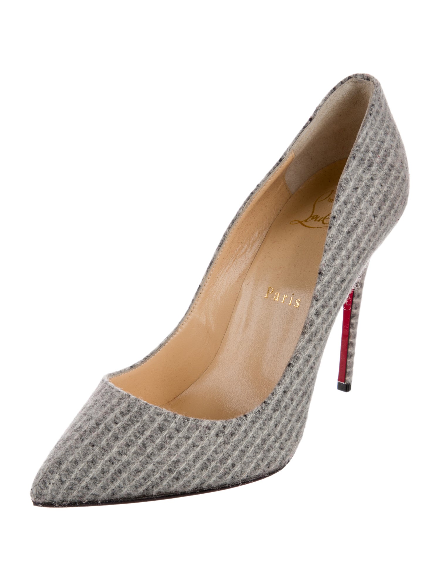 Christian Louboutin Wool Tweed Pattern Pumps
