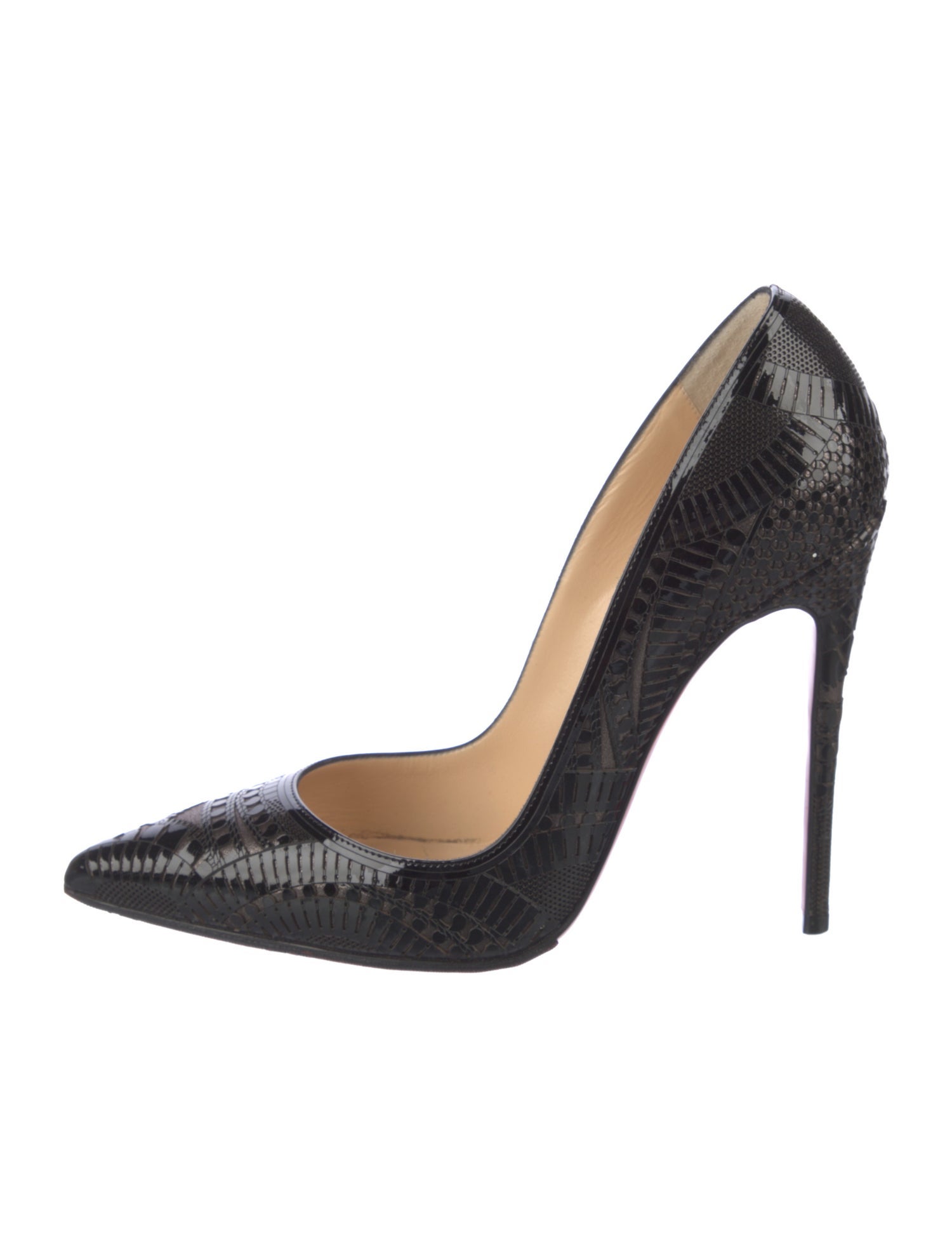 Christian Louboutin Patent Leather Lasercut Accents Pumps