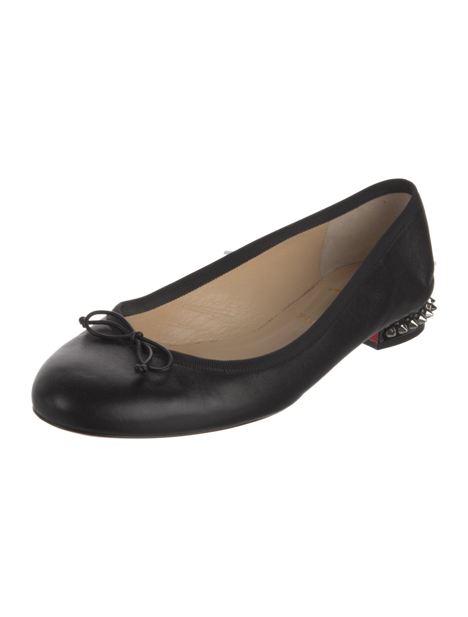 Christian Louboutin Spike Accents Leather Ballet Flats
