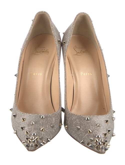 Christian Louboutin Spike Accents Glitter Pumps