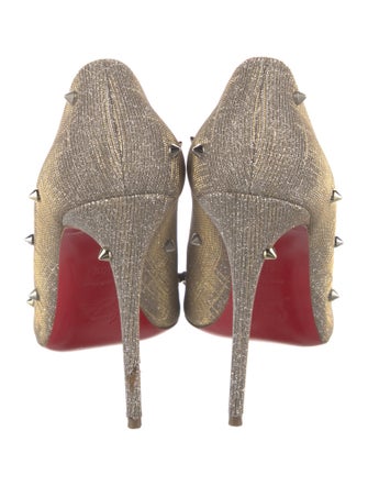 Christian Louboutin Spike Accents Glitter Pumps