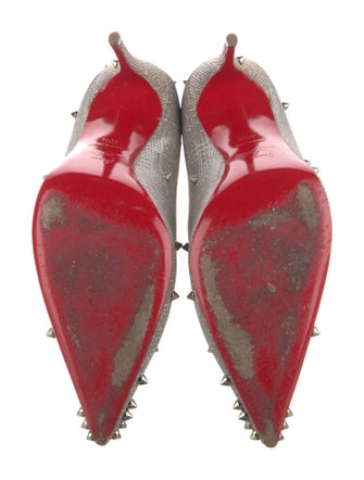 Christian Louboutin Spike Accents Glitter Pumps