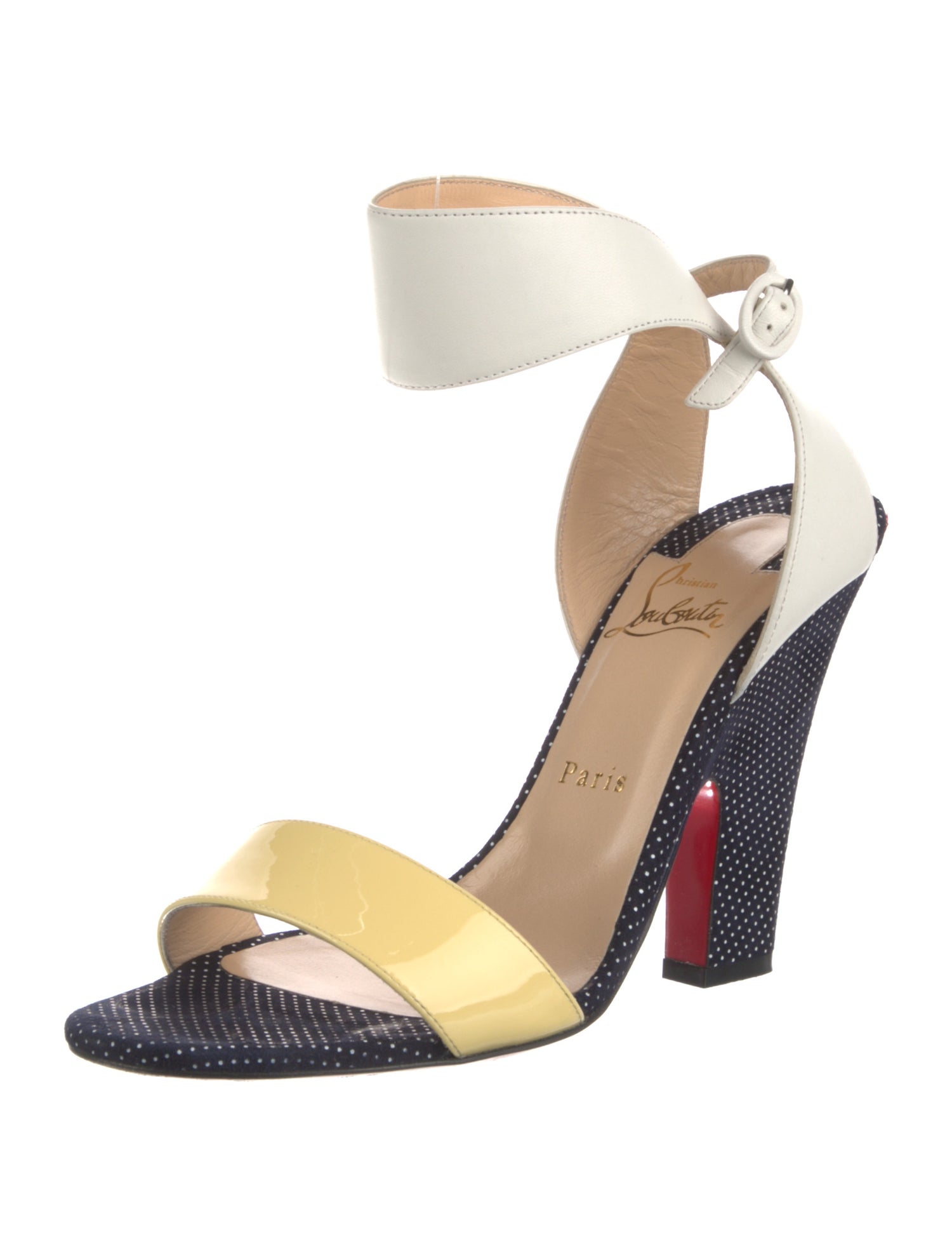 Christian Louboutin Leather Colorblock Pattern Sandals