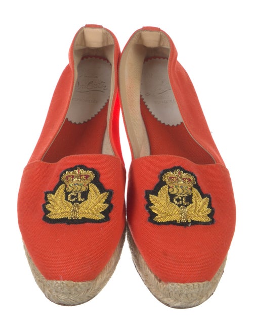 Christian Louboutin Canvas Embroidered Accent Espadrilles