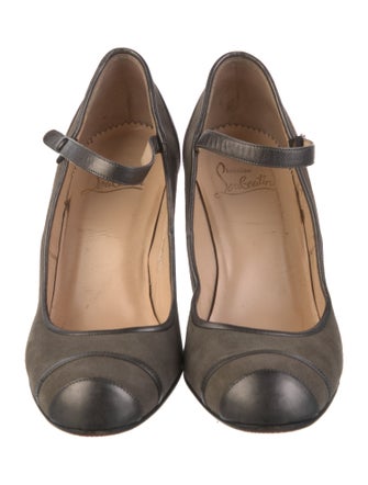 Christian Louboutin Suede Leather Trim Embellishment Pumps