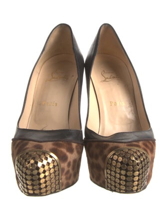 Christian Louboutin Leather Animal Print Pumps