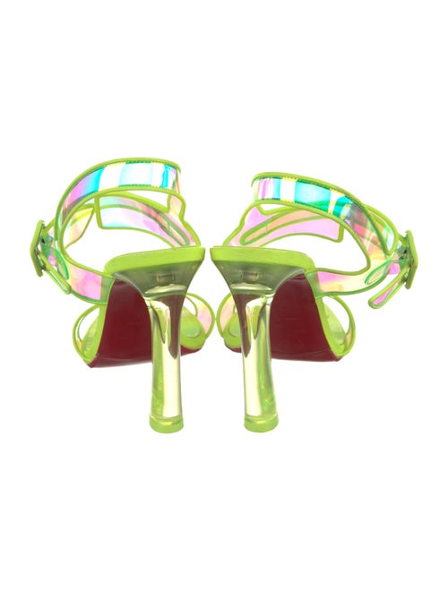 Christian Louboutin PVC Leather Trim Embellishment Slingback Sandals