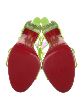 Christian Louboutin PVC Leather Trim Embellishment Slingback Sandals