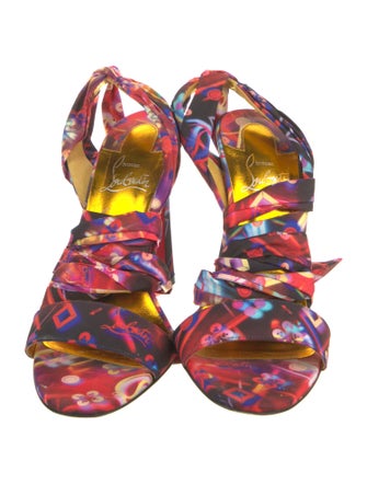 Christian Louboutin Satin Printed Sandals