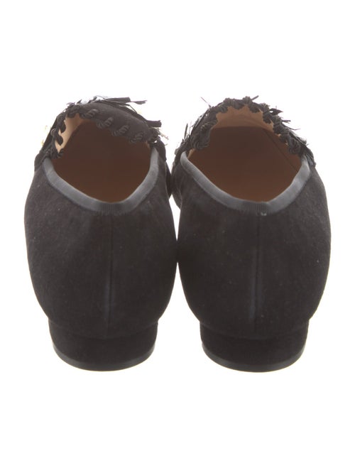 Christian Louboutin Suede Feather Trim Loafers