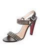 Christian Louboutin Spike Accents Leather Slingback Sandals