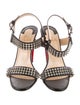 Christian Louboutin Spike Accents Leather Slingback Sandals