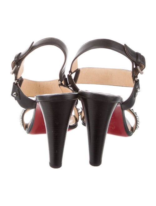 Christian Louboutin Spike Accents Leather Slingback Sandals