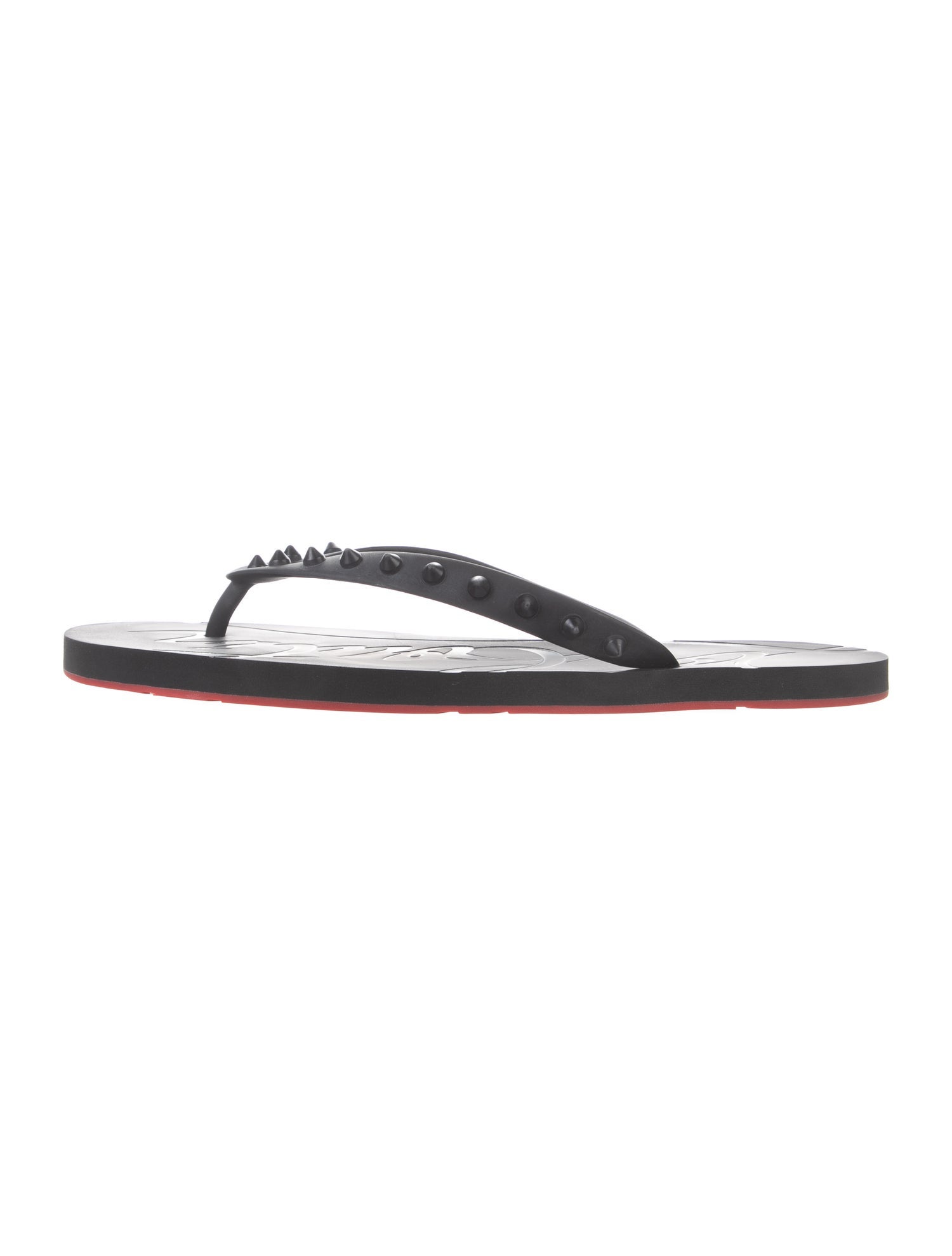 Christian Louboutin Spike Accents Rubber Flip Flops
