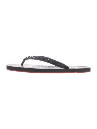 Christian Louboutin Spike Accents Rubber Flip Flops