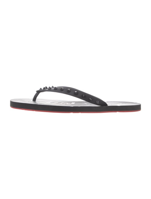 Christian Louboutin Spike Accents Rubber Flip Flops