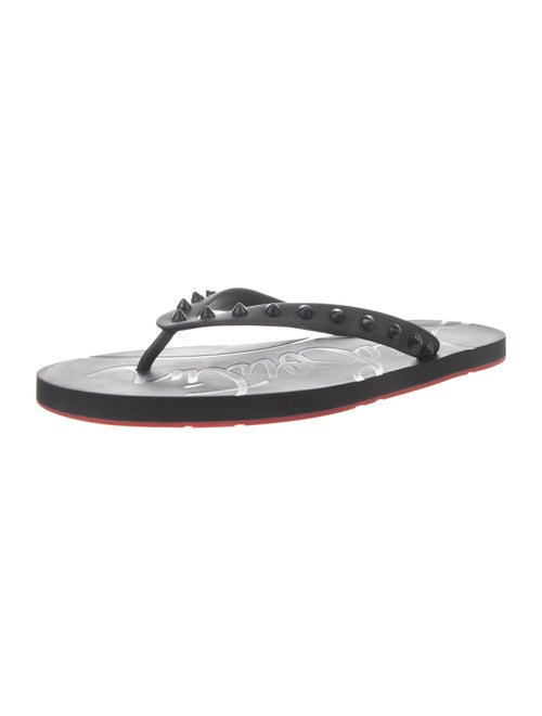 Christian Louboutin Spike Accents Rubber Flip Flops