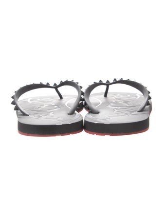 Christian Louboutin Spike Accents Rubber Flip Flops