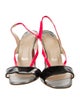 Christian Louboutin Patent Leather Colorblock Pattern Slingback Sandals