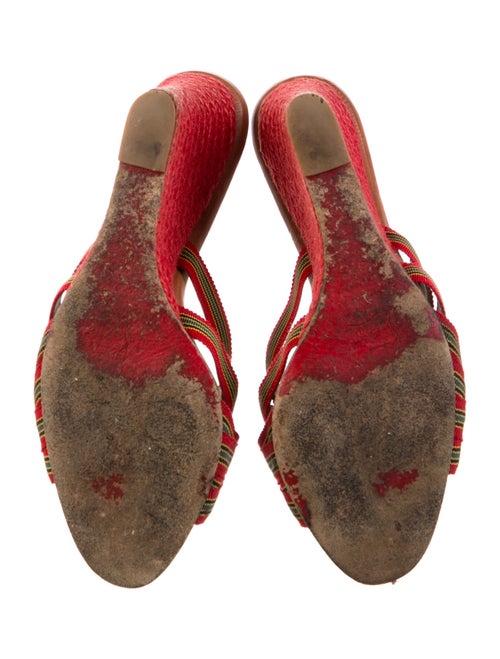 Christian Louboutin Canvas Striped Slides