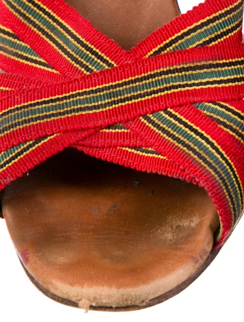 Christian Louboutin Canvas Striped Slides