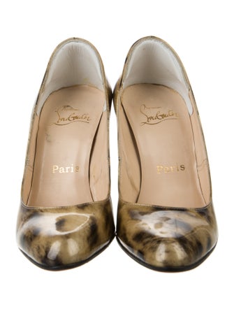 Christian Louboutin Patent Leather Animal Print Pumps