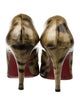 Christian Louboutin Patent Leather Animal Print Pumps