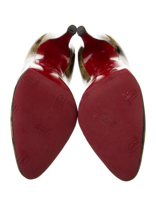 Christian Louboutin Patent Leather Animal Print Pumps