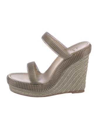 Christian Louboutin Metal Chain-Link Accents Espadrilles