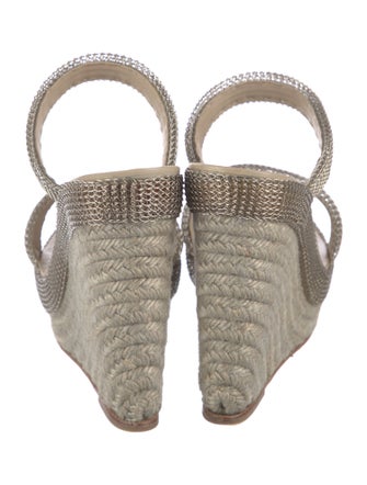 Christian Louboutin Metal Chain-Link Accents Espadrilles
