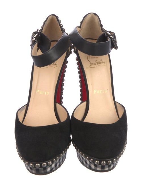 Christian Louboutin Suede Plaid Print D'Orsay Pumps